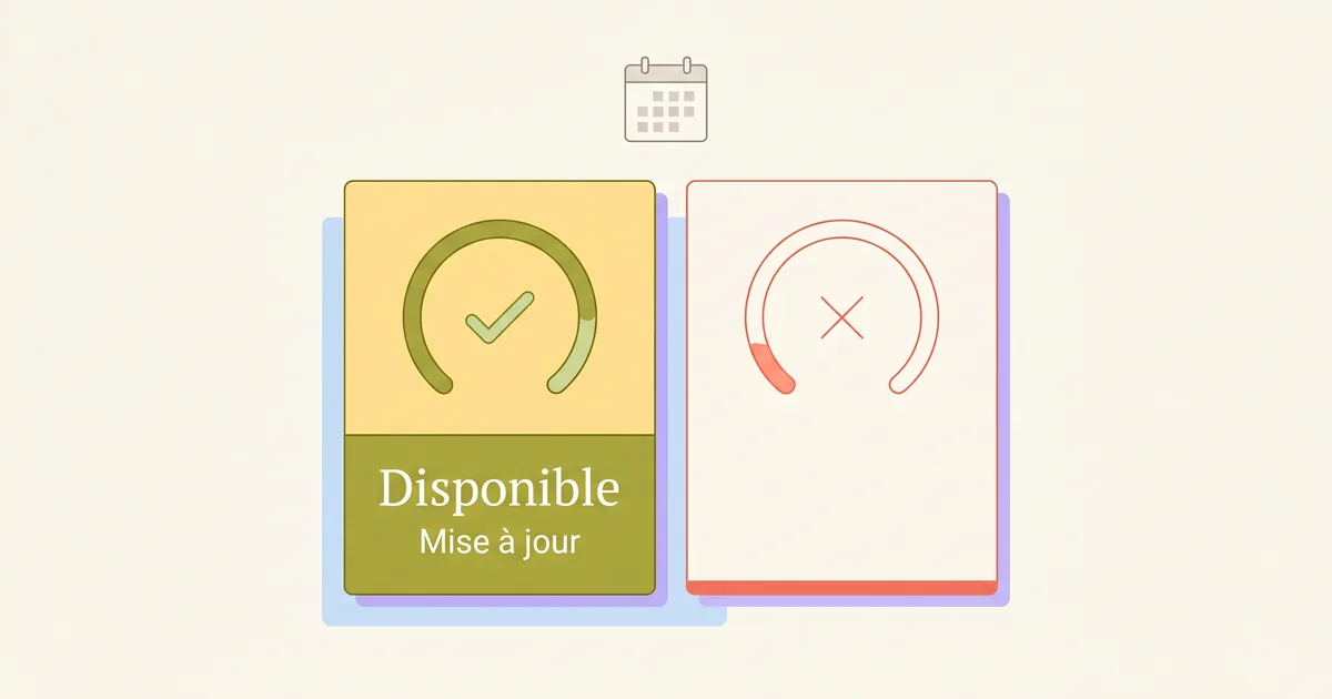Page de chiots disponibles d'un élevage présentée avec dates claires