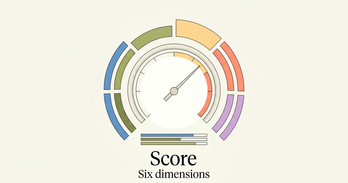 Jauge Score Portée d'un élevage canin décomposée en six dimensions